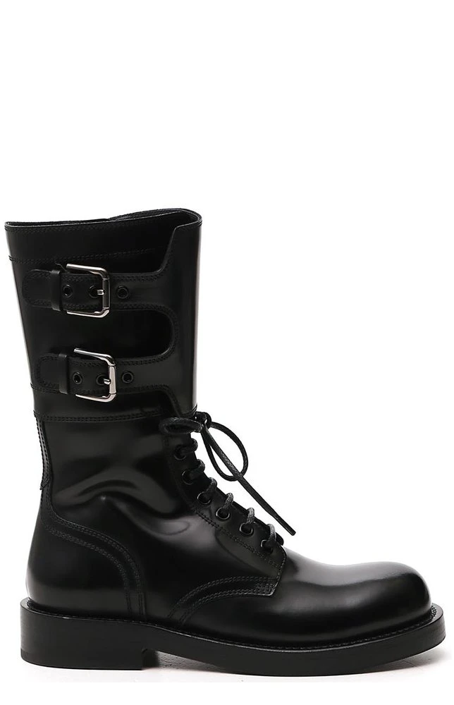 Dolce & Gabbana Buckle-Detailed Combat Boots - Black 1 Dolce & Gabbana Buckle-Detailed Combat Boots - Black