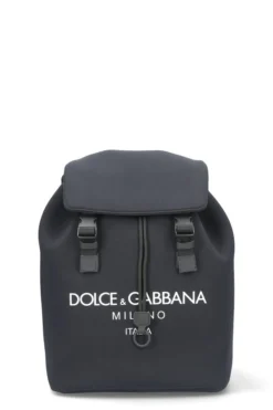 Dolce & Gabbana Logo Foldover Backpack - Black