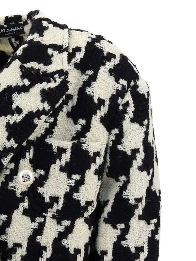 Dolce & Gabbana Houndstooth Double-Breasted Coat - Multi 3 Dolce & Gabbana Houndstooth Double-Breasted Coat - Multi - Image 3