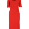 Dolce & Gabbana Scoop Neck Midi Dress - Red
