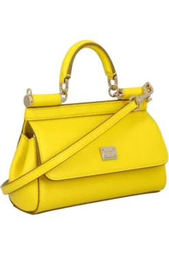( New Season ) Dolce & Gabbana Sicily Small Tote Bag - Yellow -Cheap Vestureo Store 9a76baa6eb8523b10c4977794d9689c9