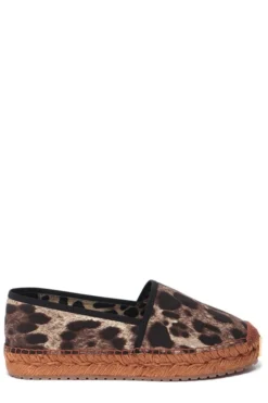 ( New Season ) Dolce & Gabbana DG Leopard Print Espadrilles - Multi