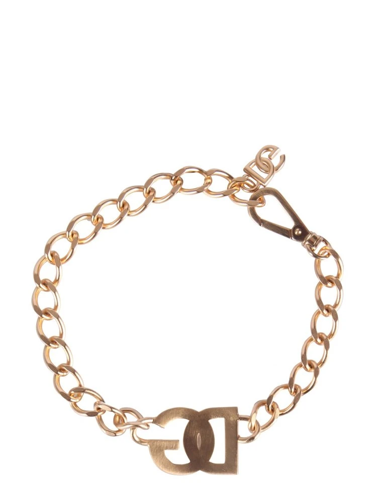 ( New Season ) Dolce & Gabbana Embellished Logo Chain Choker - Gold 2 ( New Season ) Dolce & Gabbana Embellished Logo Chain Choker - Gold - Image 2