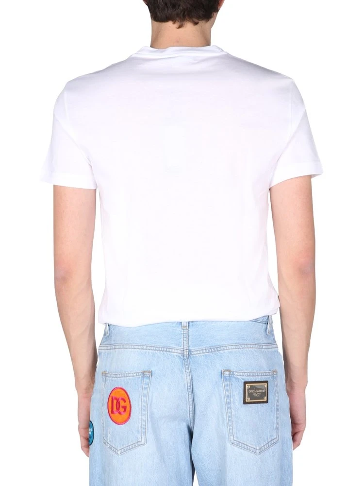 ( New Season ) Dolce & Gabbana Logo Patch T-Shirt - White 2 ( New Season ) Dolce & Gabbana Logo Patch T-Shirt - White - Image 2