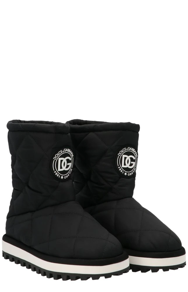 Dolce & Gabbana Logo Patched Padded Boots - Black 3 Dolce & Gabbana Logo Patched Padded Boots - Black - Image 3