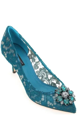 Dolce & Gabbana Taormina Lace Embellished Pumps - Blue -Cheap Vestureo Store 9bf0490790d3fc95ba6ada8cf6eeab33