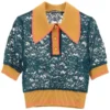 Dolce & Gabbana Lace Panelled Cropped Polo Shirt - Multi