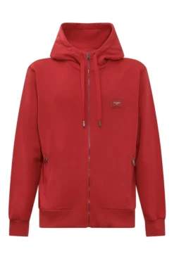 Dolce & Gabbana Logo Patch Drawstring Hoodie - Red