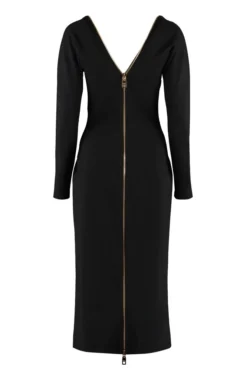 Dolce & Gabbana Zip-Up Midi Dress - Black