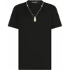 ( New Season ) Dolce & Gabbana Necklace Printed T-Shirt - Black
