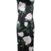 ( New Season ) Dolce & Gabbana Floral Printed Sleeveless Dress - Black