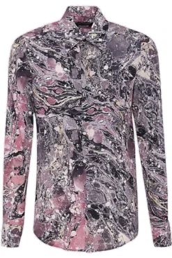 ( New Season ) Dolce & Gabbana Abstract Printed Shirt - Multi