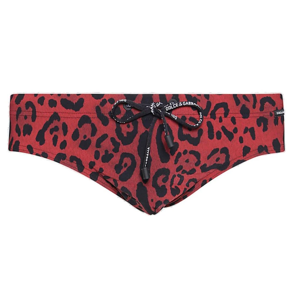 ( New Season ) Dolce & Gabbana Leopard-Printed Swim Briefs - Multi 1 ( New Season ) Dolce & Gabbana Leopard-Printed Swim Briefs - Multi
