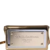 ( New Season ) Dolce & Gabbana Branded Plate Crossbody Bag - Gold