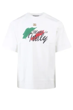 ( New Season ) Dolce & Gabbana Graphic Printed Crewneck T-Shirt - White