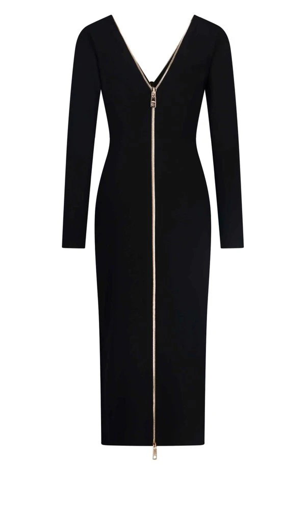 Dolce & Gabbana Zip-Up Midi Dress - Black 2 Dolce & Gabbana Zip-Up Midi Dress - Black - Image 2