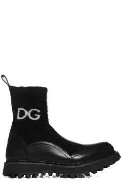 Dolce & Gabbana DG Logo Ankle Boots - Black