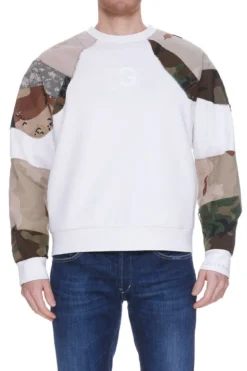 ( New Season ) Dolce & Gabbana Printed Crewneck Sweatshirt - White