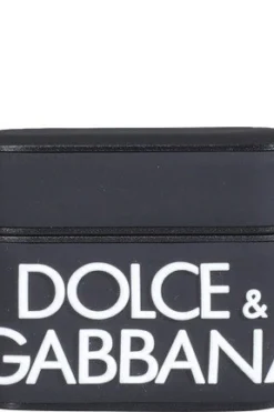 ( New Season ) Dolce & Gabbana Logo Embellished AirPods Case - Black