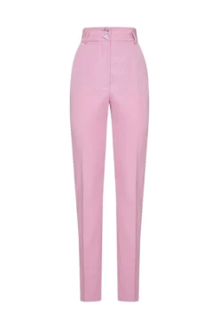 ( New Season ) Dolce & Gabbana Buttoned Straight Leg Trousers - Pink