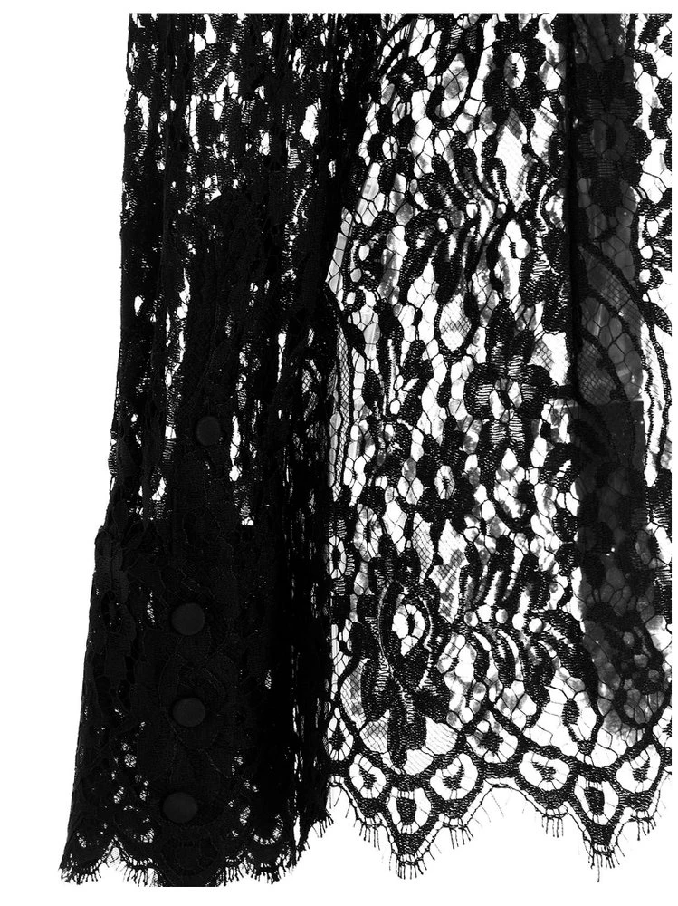 ( New Season ) Dolce & Gabbana Buttoned Long-Sleeved Lace Shirt - Black 4 ( New Season ) Dolce & Gabbana Buttoned Long-Sleeved Lace Shirt - Black - Image 4