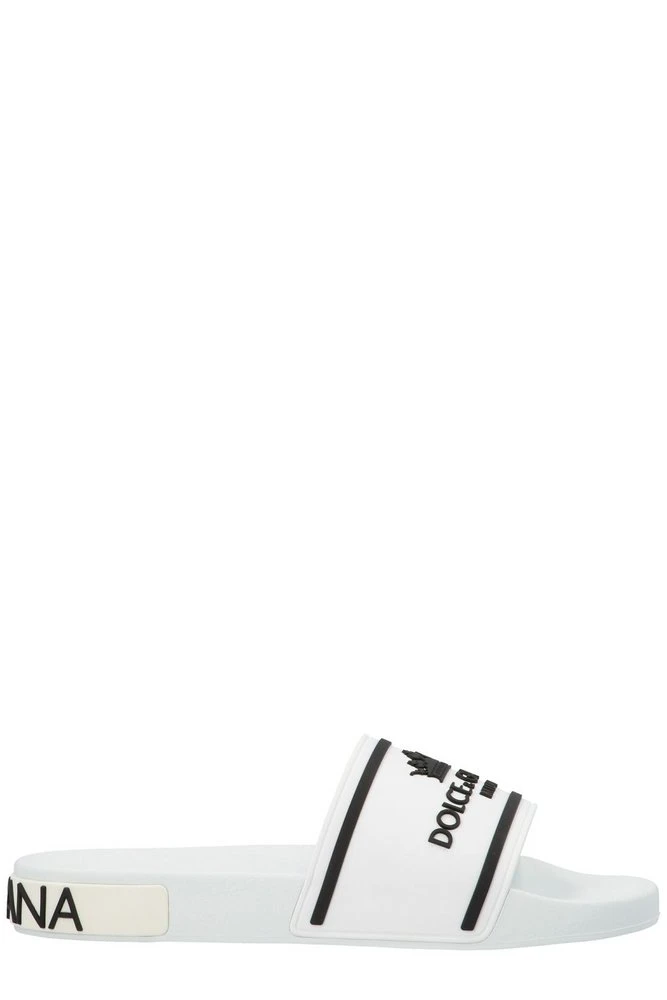 Dolce & Gabbana Logo Crown Slides - Black 1 Dolce & Gabbana Logo Crown Slides - Black