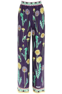 ( New Season ) Dolce & Gabbana Allover Printed Wide Leg Trousers - Multi
