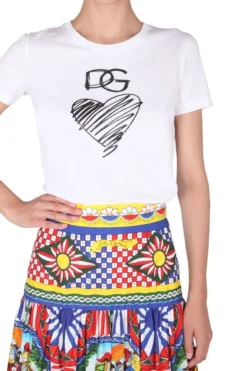 Dolce & Gabbana Logo Printed T-Shirt - White -Cheap Vestureo Store a2985afa96f91c115601061225325a1f