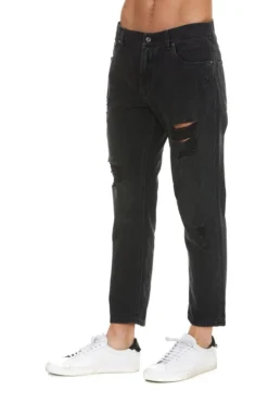 ( New Season ) Dolce & Gabbana Distressed Straight Leg Jeans - Black -Cheap Vestureo Store a326300629d84d43340c7996330dd71c