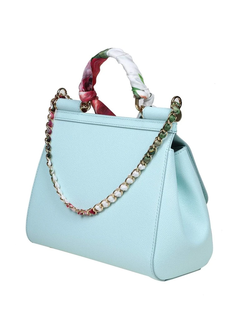 ( New Season ) Dolce & Gabbana Scarf Embellished Medium Sicily Bag - Blue 2 ( New Season ) Dolce & Gabbana Scarf Embellished Medium Sicily Bag - Blue - Image 2