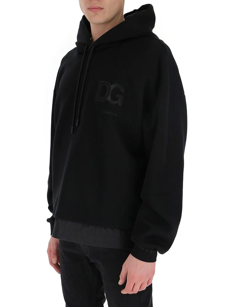 Dolce & Gabbana Logo Patch Hoodie - Black 3 Dolce & Gabbana Logo Patch Hoodie - Black - Image 3