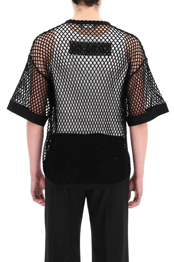 ( New Season ) Dolce & Gabbana Logo Patch Mesh Crewneck T-Shirt - Black 3 ( New Season ) Dolce & Gabbana Logo Patch Mesh Crewneck T-Shirt - Black - Image 3