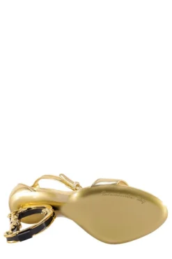 ( New Season ) Dolce & Gabbana Baroque DG Heel Sandals - Gold -Cheap Vestureo Store a46848f81dbee7396ae3bb957508233a