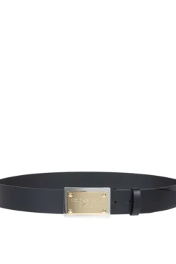 ( New Season ) Dolce & Gabbana Logo Buckle Belt - Black