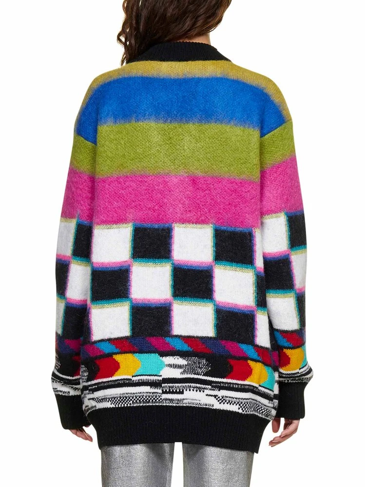 Dolce & Gabbana Glitch Designed V-Neck Sweater - Multi 3 Dolce & Gabbana Glitch Designed V-Neck Sweater - Multi - Image 3