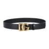 ( New Season ) Dolce & Gabbana DG Logo Buckle Belt - Black