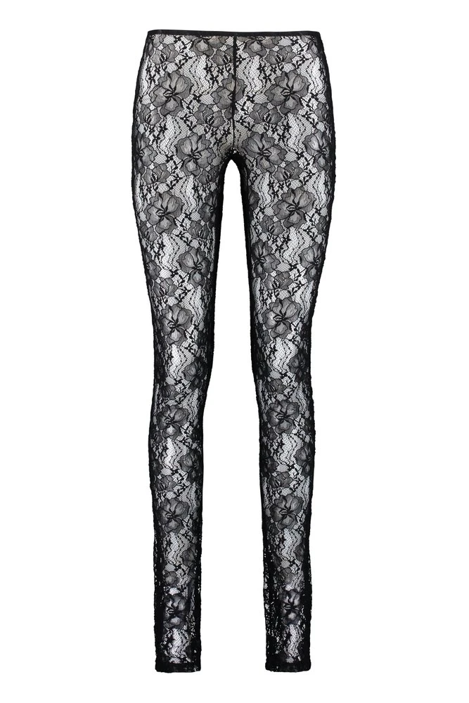 ( New Season ) Dolce & Gabbana Floral Lace Detailed Leggings - Black 1 ( New Season ) Dolce & Gabbana Floral Lace Detailed Leggings - Black