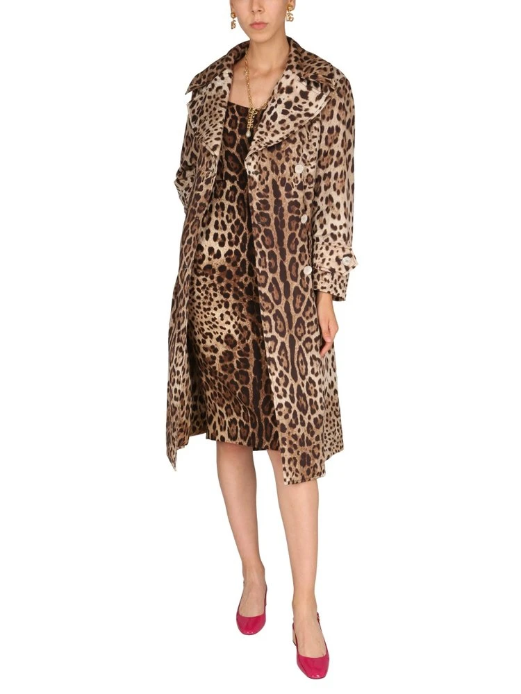Dolce & Gabbana Animal Print Double Breasted Trench Coat - Multi 5 Dolce & Gabbana Animal Print Double Breasted Trench Coat - Multi - Image 5