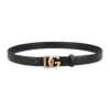 ( New Season ) Dolce & Gabbana Logo Plaque Belt - Black