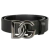 Dolce & Gabbana Logo Plaque Buckle Belt - Black