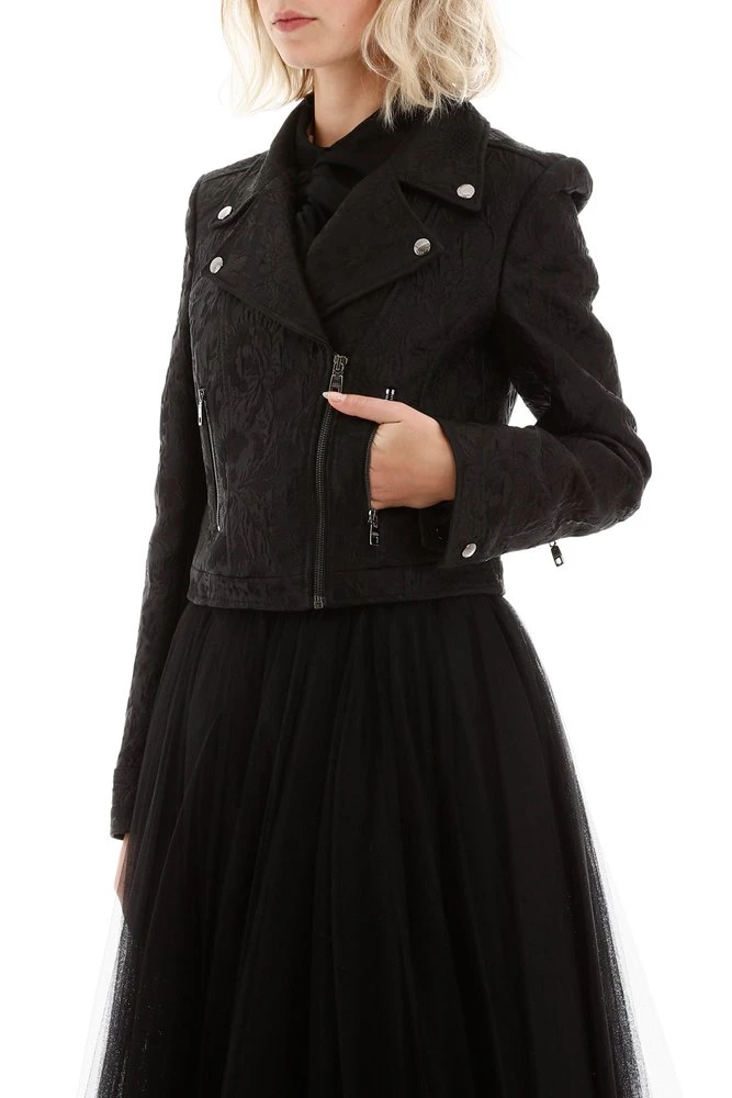 Dolce & Gabbana Jacquard Biker Jacket - Black 5 Dolce & Gabbana Jacquard Biker Jacket - Black - Image 5