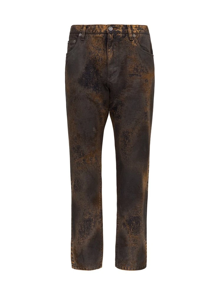 Dolce & Gabbana Acid Wash Straight-Leg Jeans - Multi 1 Dolce & Gabbana Acid Wash Straight-Leg Jeans - Multi