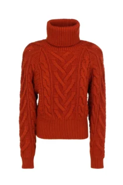 Dolce & Gabbana Turtleneck Cable-Knit Sweater - Red