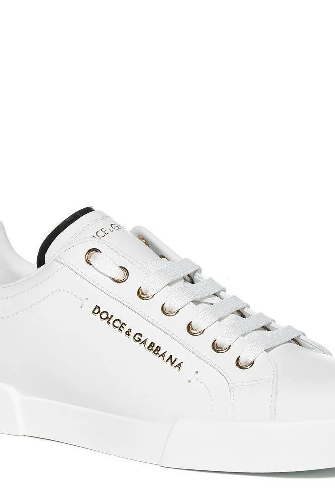 ( New Season ) Dolce & Gabbana Portofino Low-Top Sneakers - White 4 ( New Season ) Dolce & Gabbana Portofino Low-Top Sneakers - White - Image 4