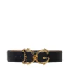 ( New Season ) Dolce & Gabbana Baroque DG Logo Buckle Belt - Black