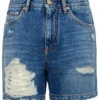 ( New Season ) Dolce & Gabbana Distressed Denim Shorts - Blue