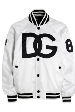 ( New Season ) Dolce & Gabbana Logo Printed Two-Toned Baseball Jacket - Multi