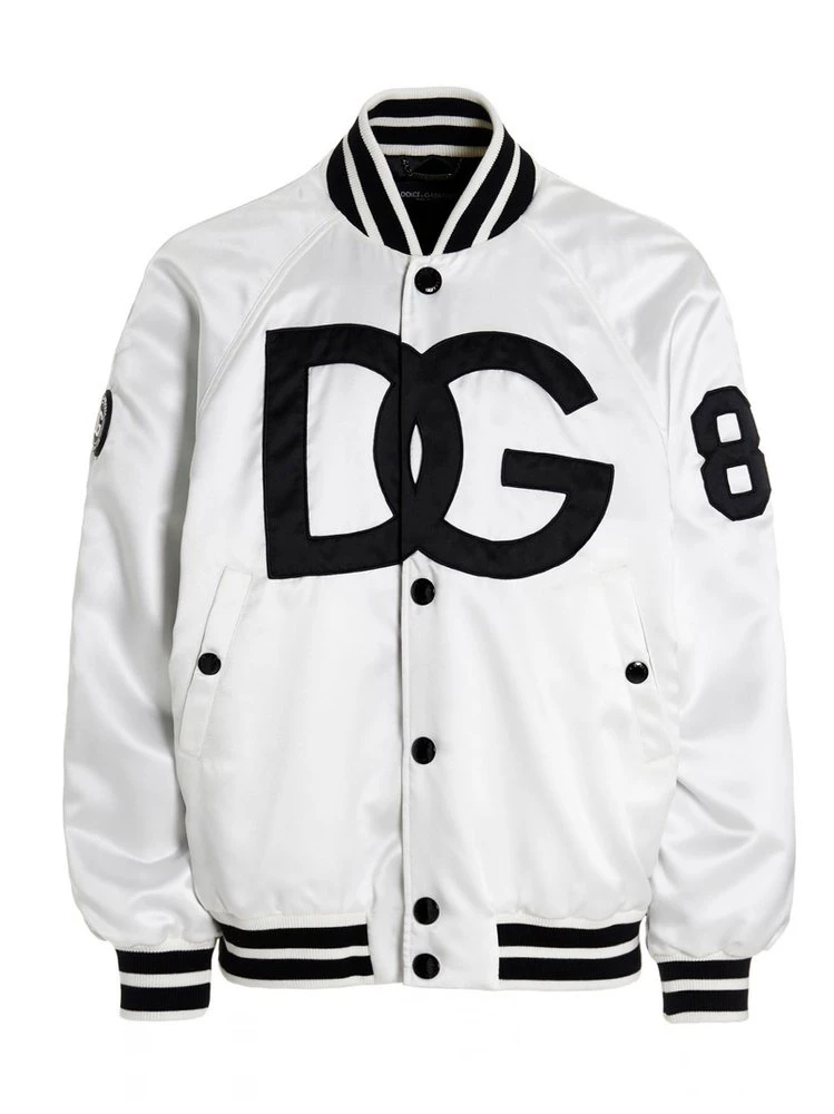 ( New Season ) Dolce & Gabbana Logo Printed Two-Toned Baseball Jacket - Multi 1 ( New Season ) Dolce & Gabbana Logo Printed Two-Toned Baseball Jacket - Multi