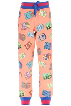 ( New Season ) Dolce & Gabbana DG Printed Drawstring Track Pants - Multi