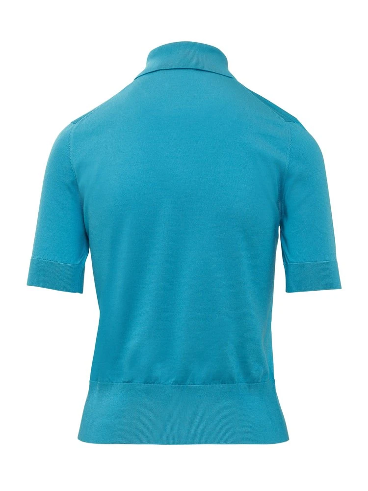 ( New Season ) Dolce & Gabbana Buttoned Polo Shirt - Blue 2 ( New Season ) Dolce & Gabbana Buttoned Polo Shirt - Blue - Image 2